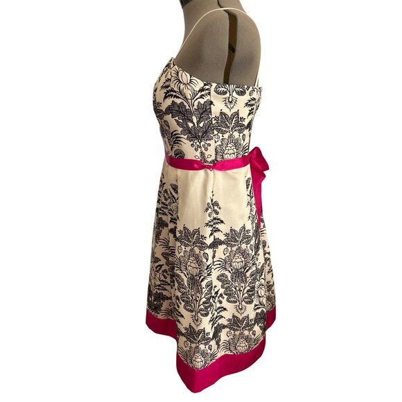 Jessica Howard Sleeveless Black & White Floral Dress With Pink Accents Size 6P - Picture 2 of 12